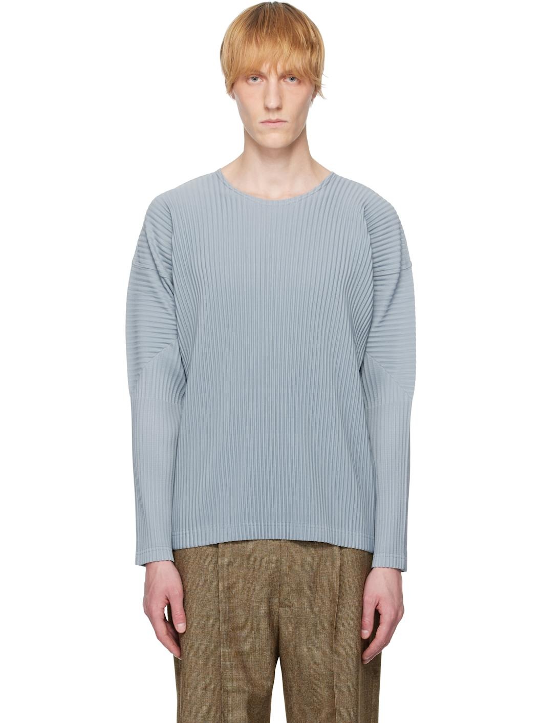 Blue Color Pleats T-shirt - 1