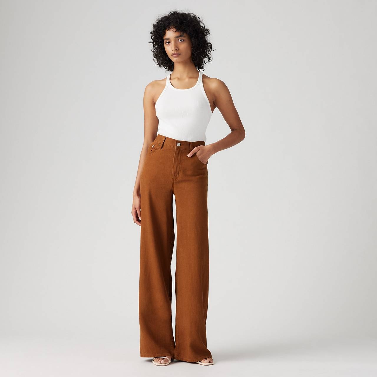 XL BAGGY STRAIGHT LINEN BLEND WOMEN'S PANTS - 2