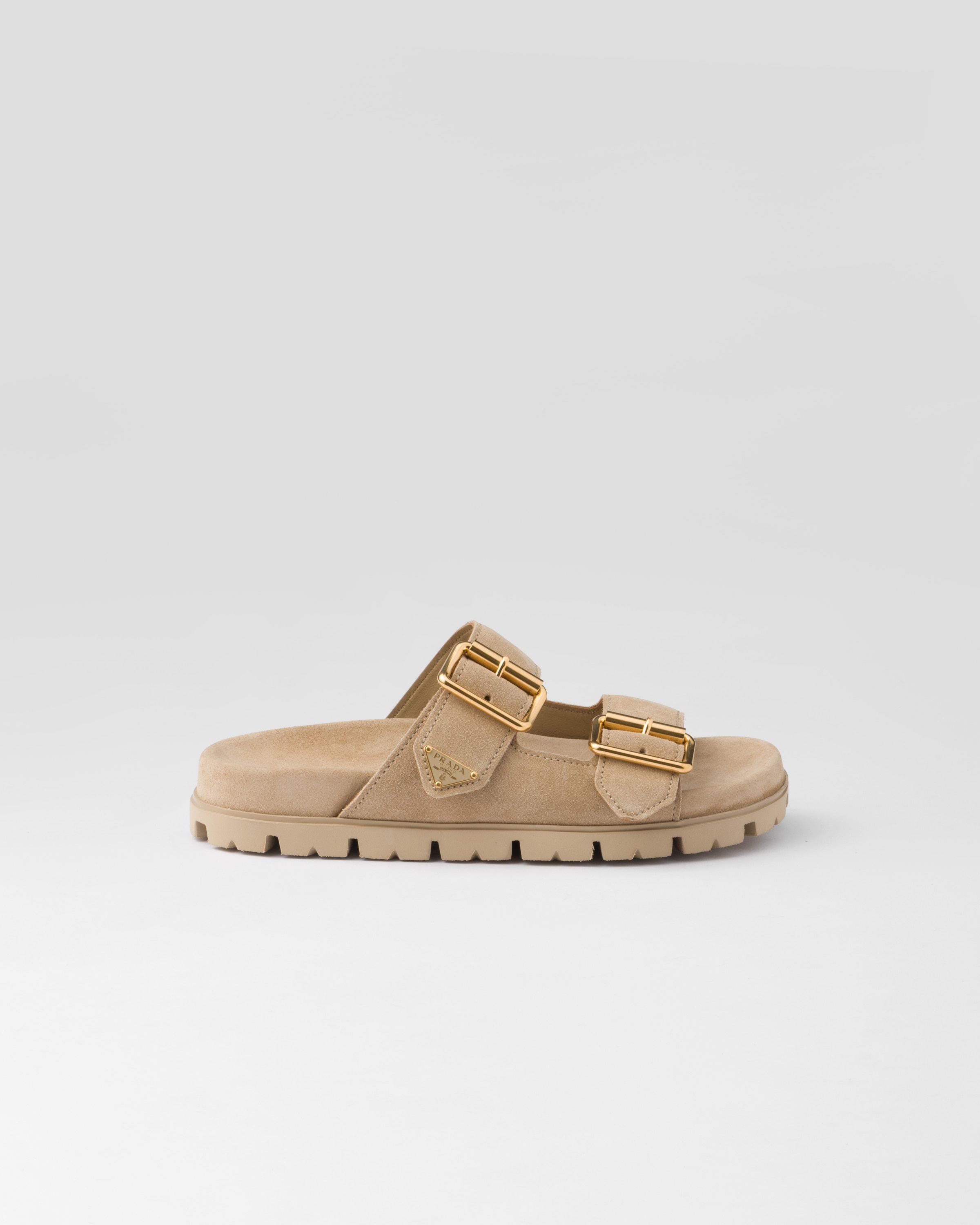 Suede strap slides - 2