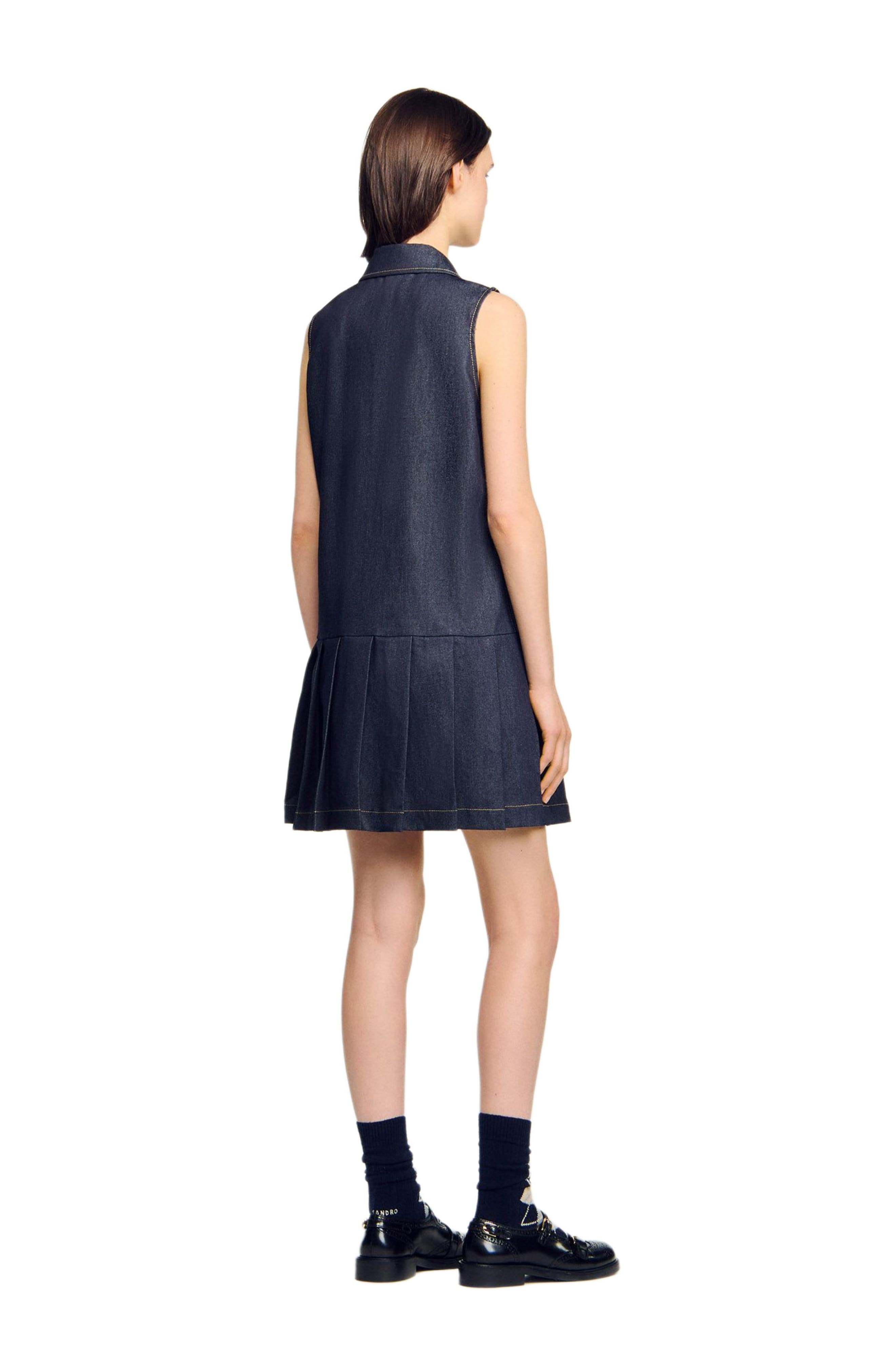 SANDRO Short denim dress in Deep Blue at Nordstrom - 2