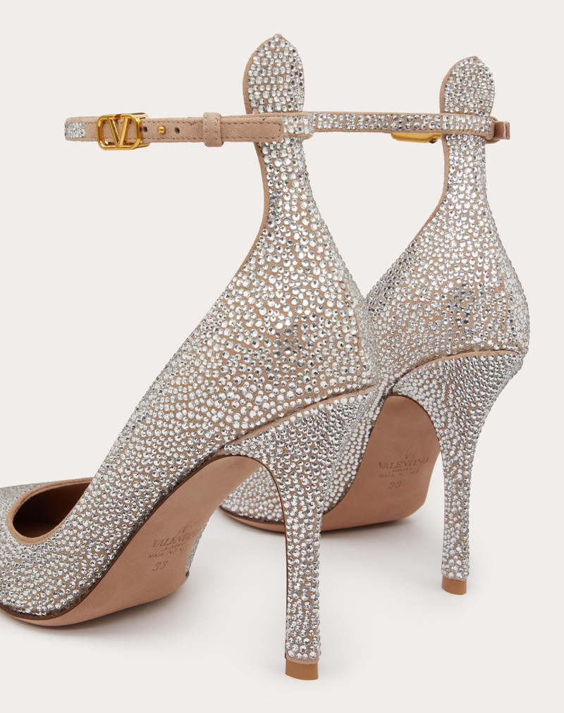 VALENTINO GARAVANI TAN-GO PUMP WITH CRYSTALS 100MM 5