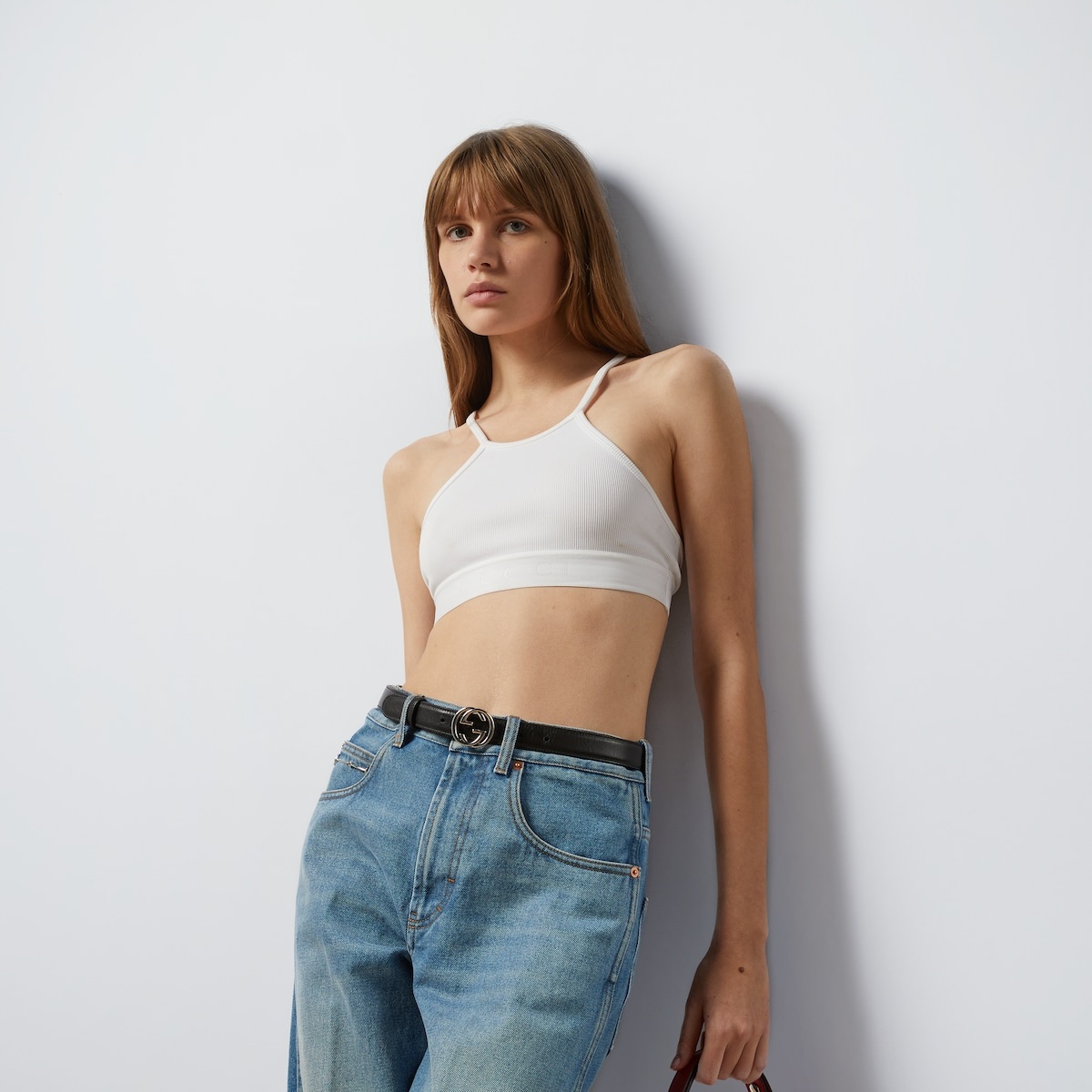 Nylon jersey crop top - 5