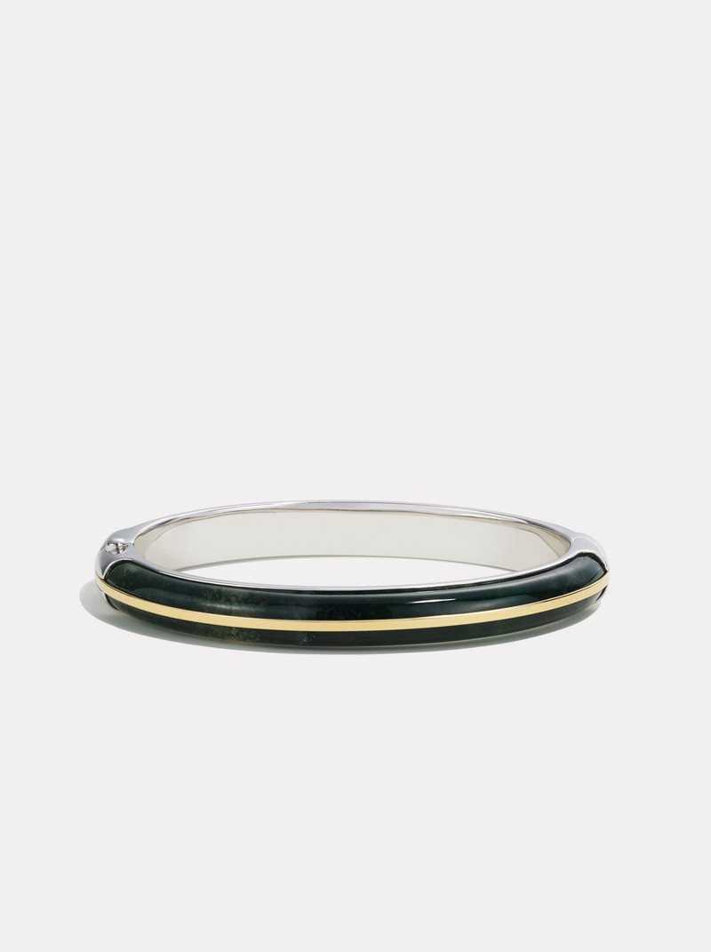 Classic Bangle Stack | Moss Agate 3