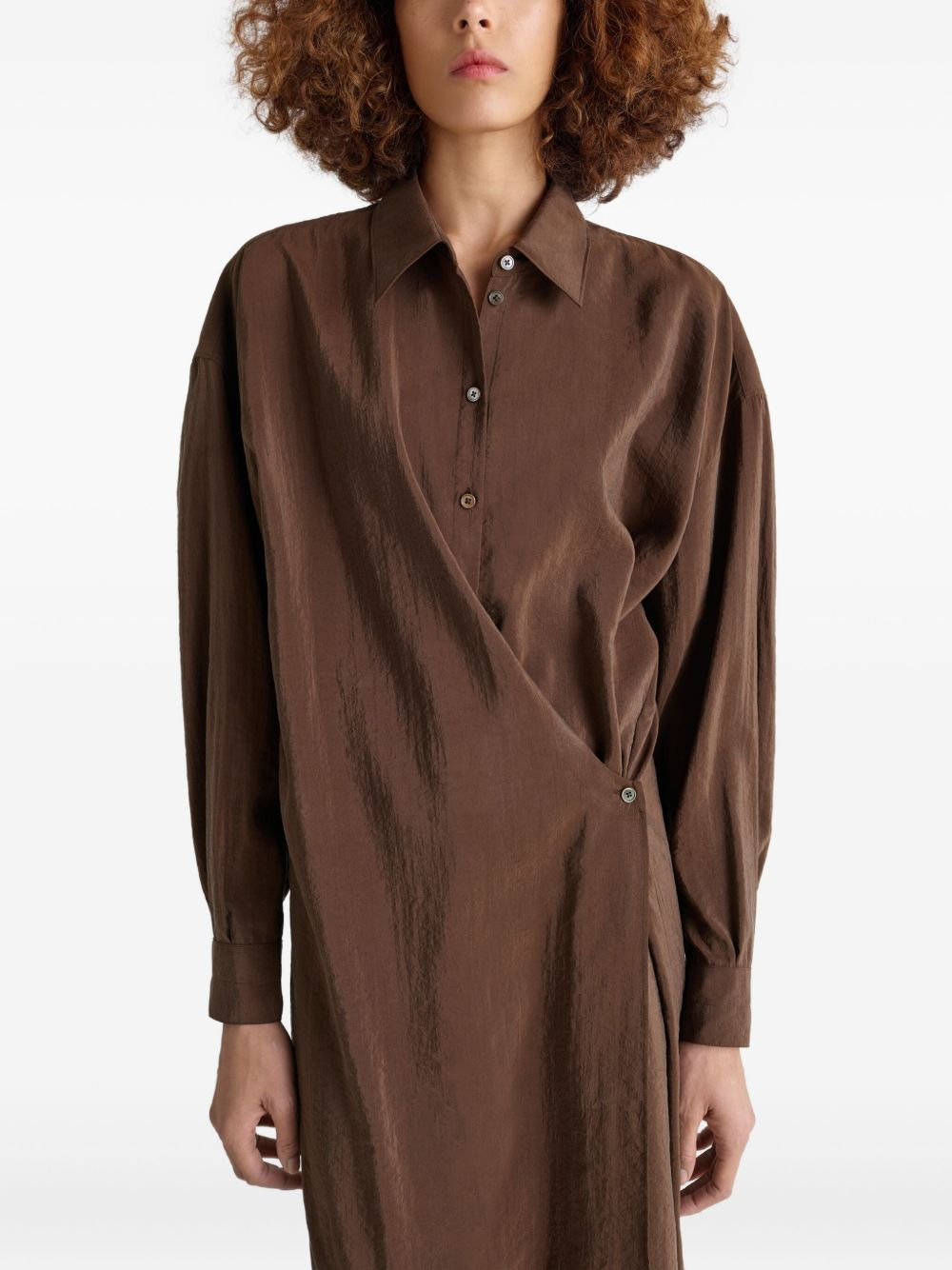 twisted shirt midi day dress - 4