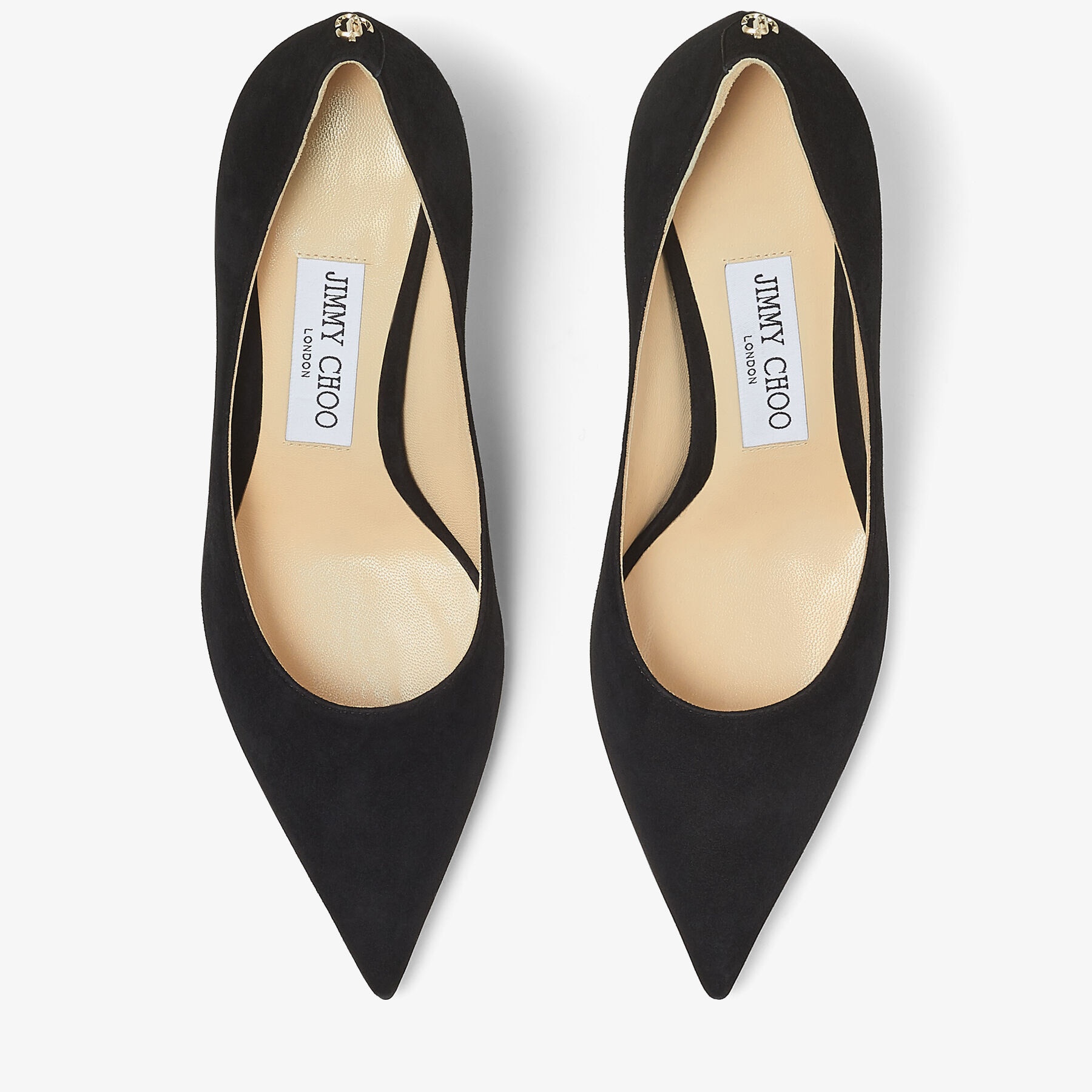 Love 65
Black Suede Pointed Pumps with JC Emblem - 5