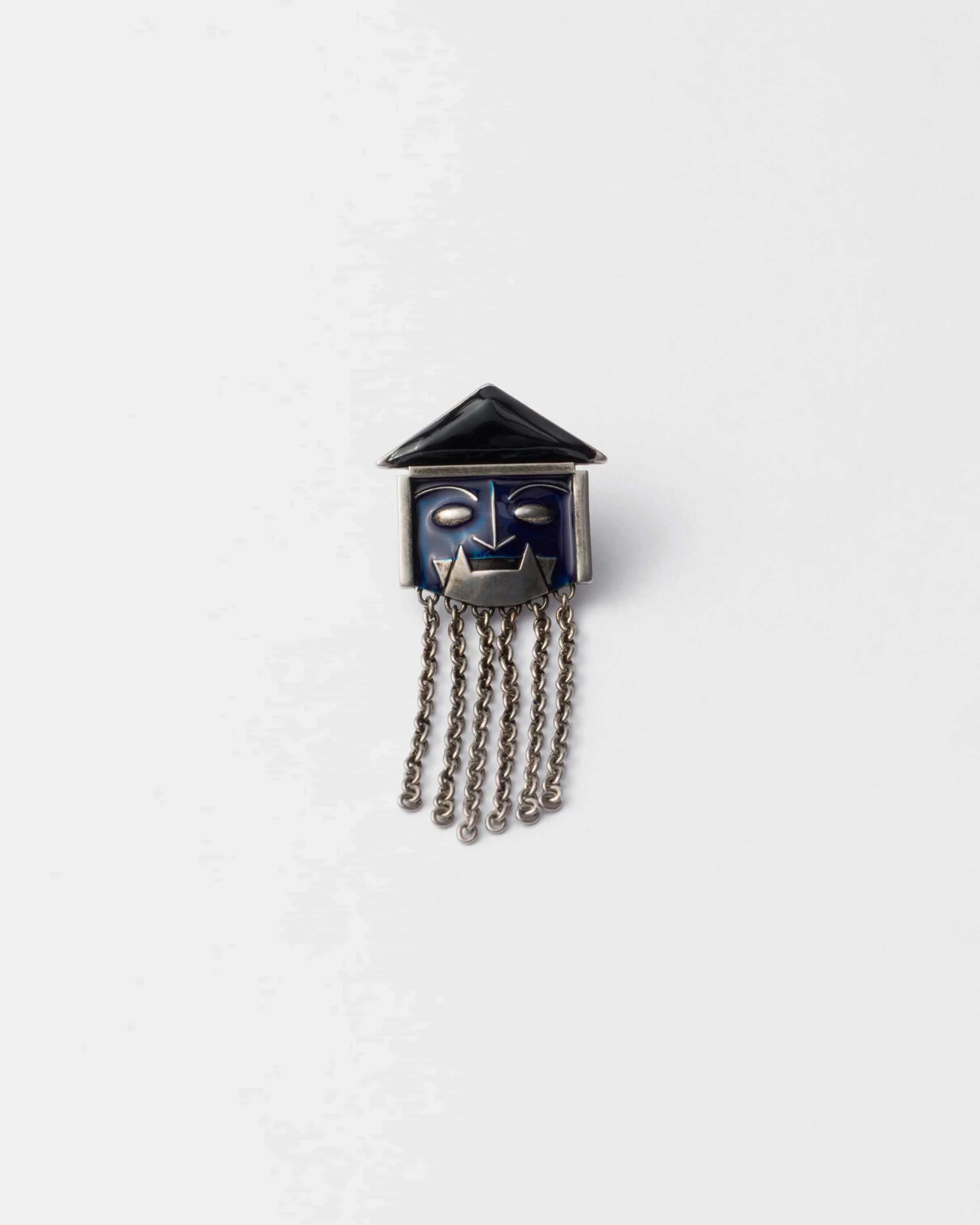 Metal and enamel earring - 1