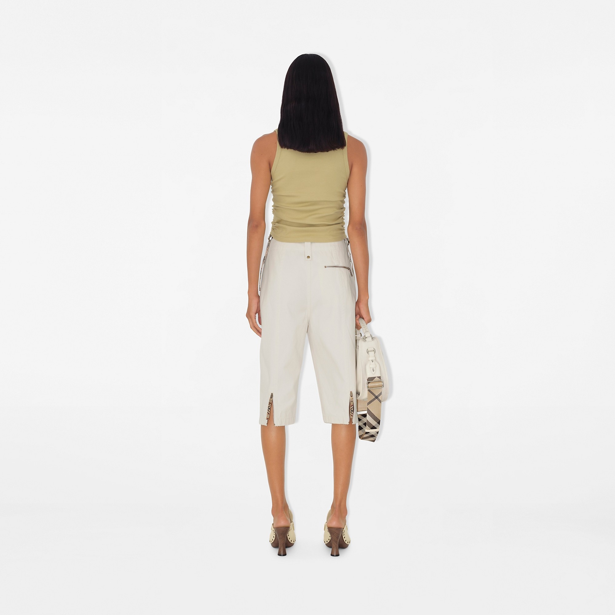 Check Trim Stretch Cotton Vest - 4