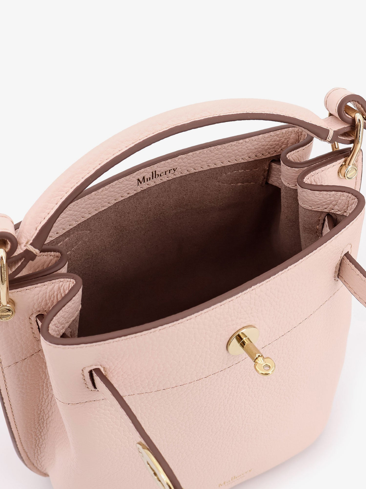 Mulberry Leather Bucket Bag With Logo - 4