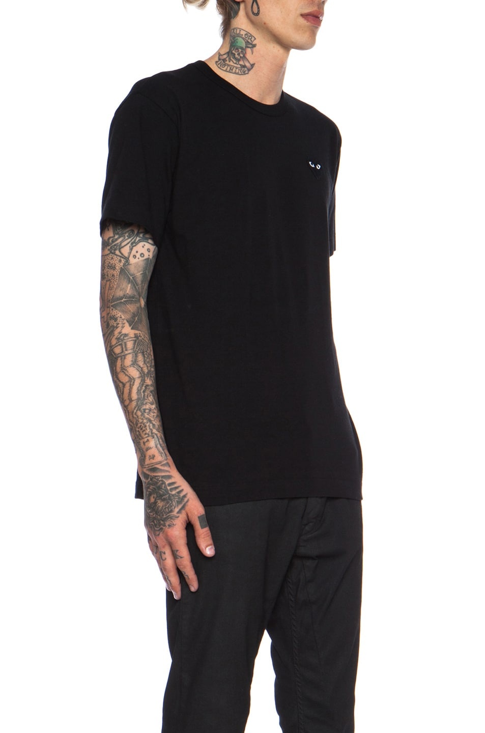 Black Emblem Cotton Tee - 3