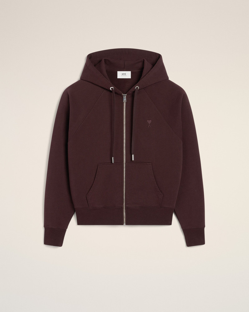 BURGUNDY COTTON TONAL AMI DE COEUR HOODIE 1