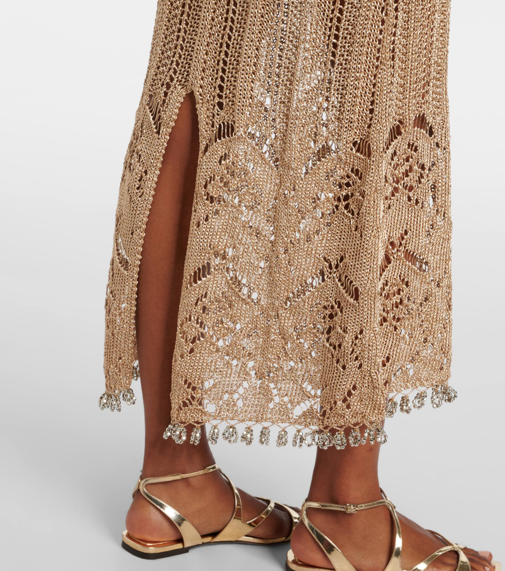 Crochet embellished midi dress - 6