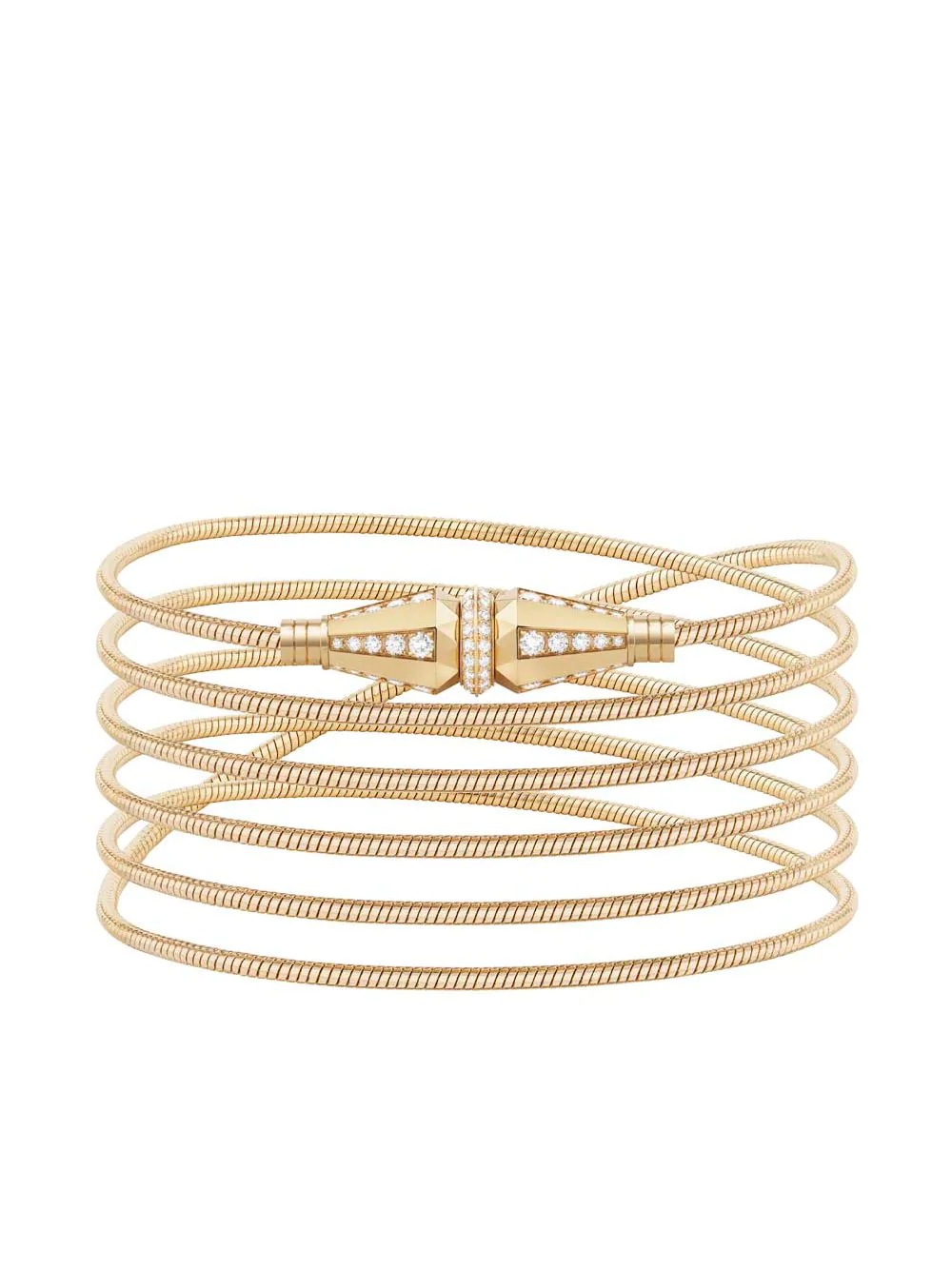 18kt yellow gold Jack de Boucheron diamond wrap bracelet - 1