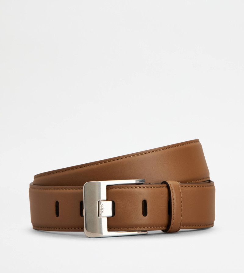 BELT IN LEATHER - BROWN 1