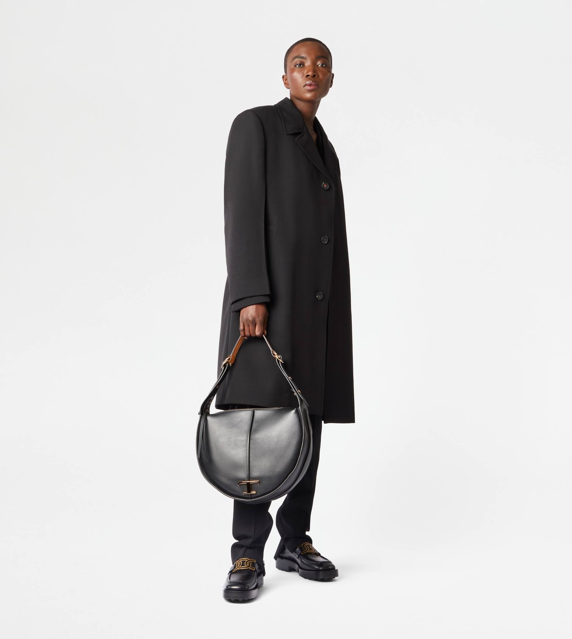 OVER COAT IN WOOL - BLACK - 2