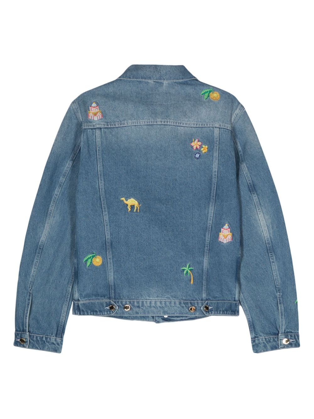 embroidered motif denim jacket - 2