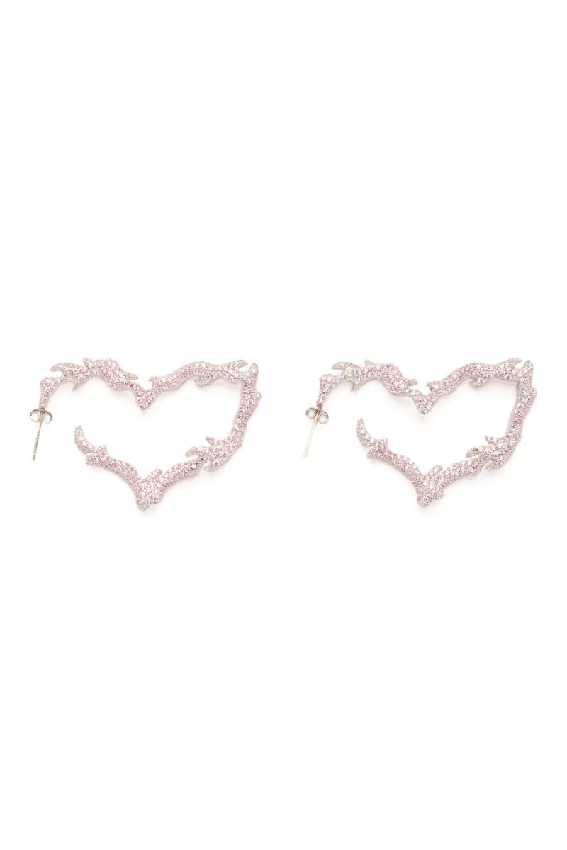 PINK FLAME HEART EARRINGS 1