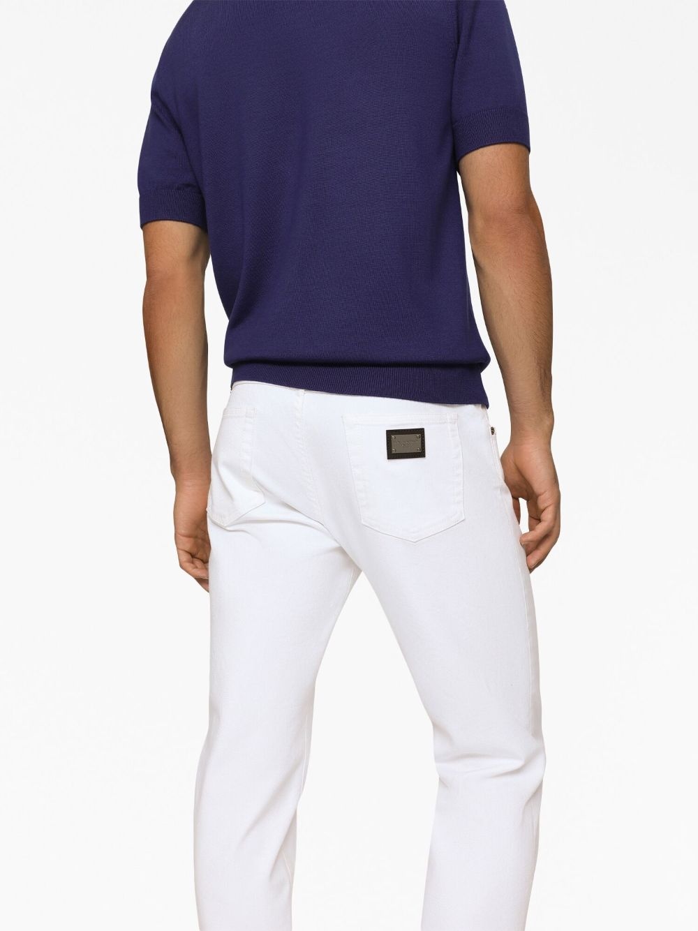 logo-plaque slim-fit jeans - 6