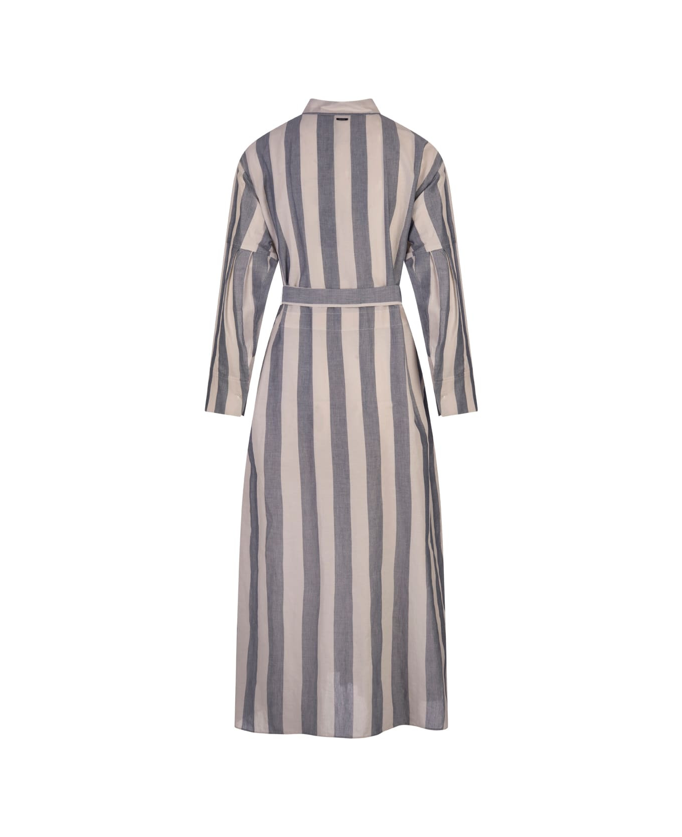 Rima Dress With White And Light Blue Stripes - 2