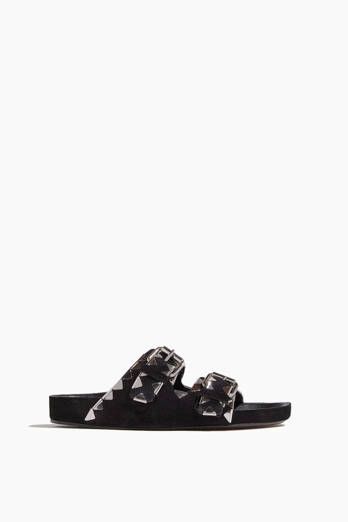 Lennyo Suede Sandal in Black/Silver - 1