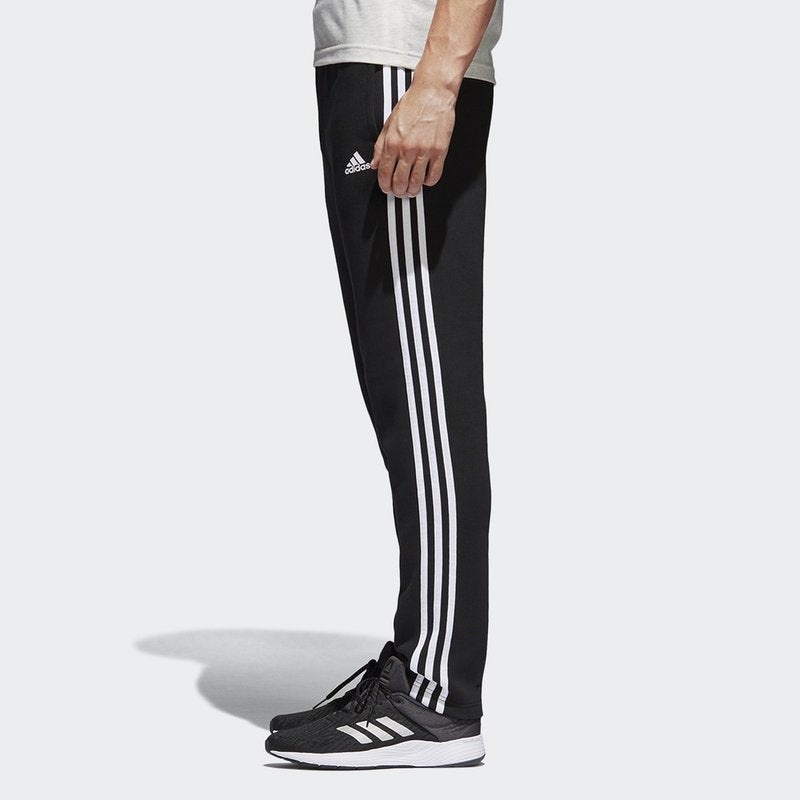 Men's adidas Solid Color Stripe Knit Sports Pants/Trousers/Joggers Black BK7422 - 5