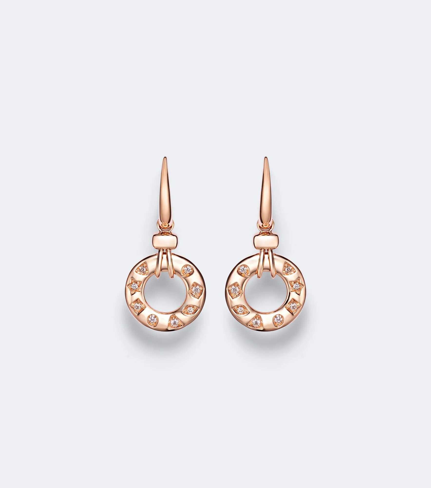 Iconica 18kt rose gold hoop earrings with diamonds - 1