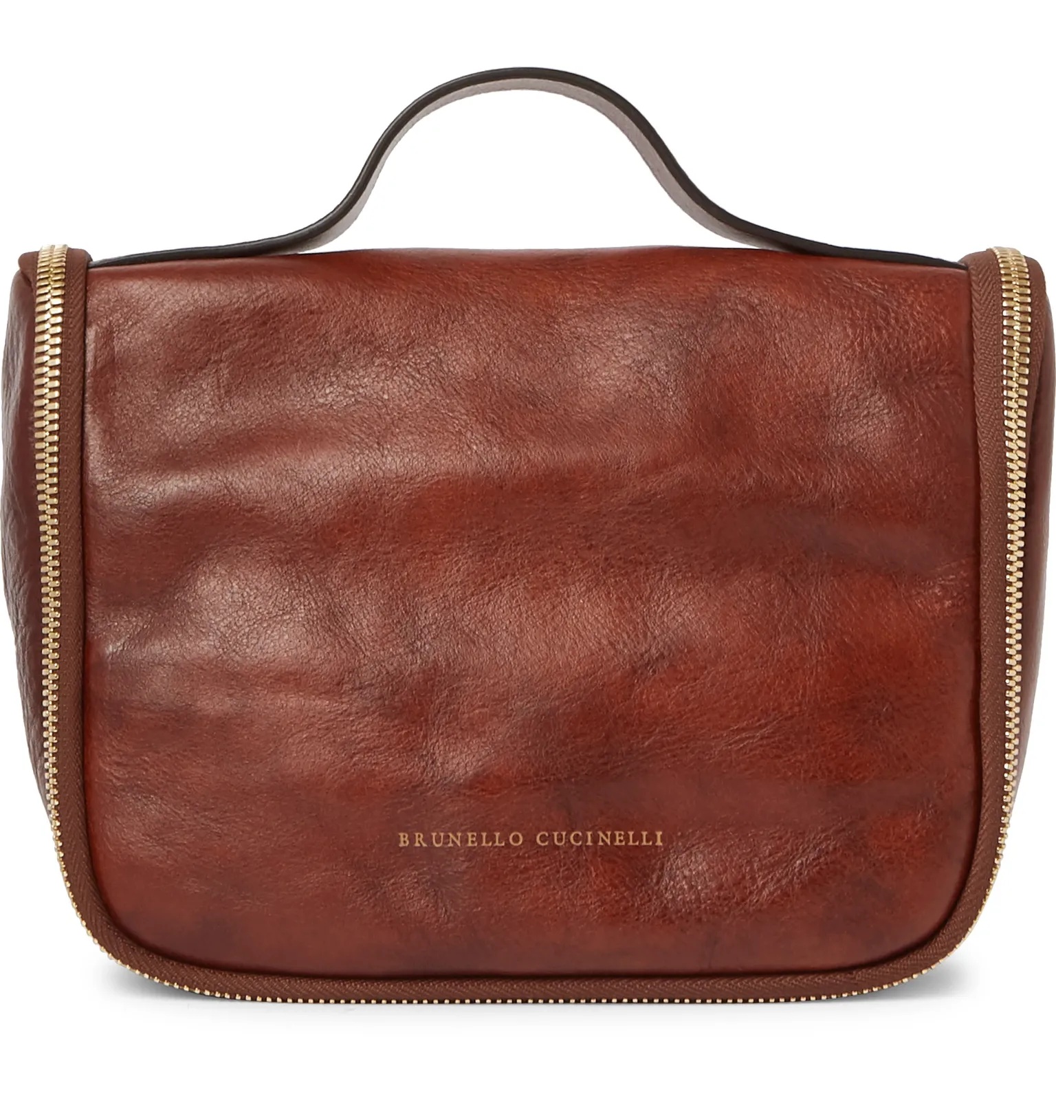 Burnished Full-Grain Leather Wash Bag - 1