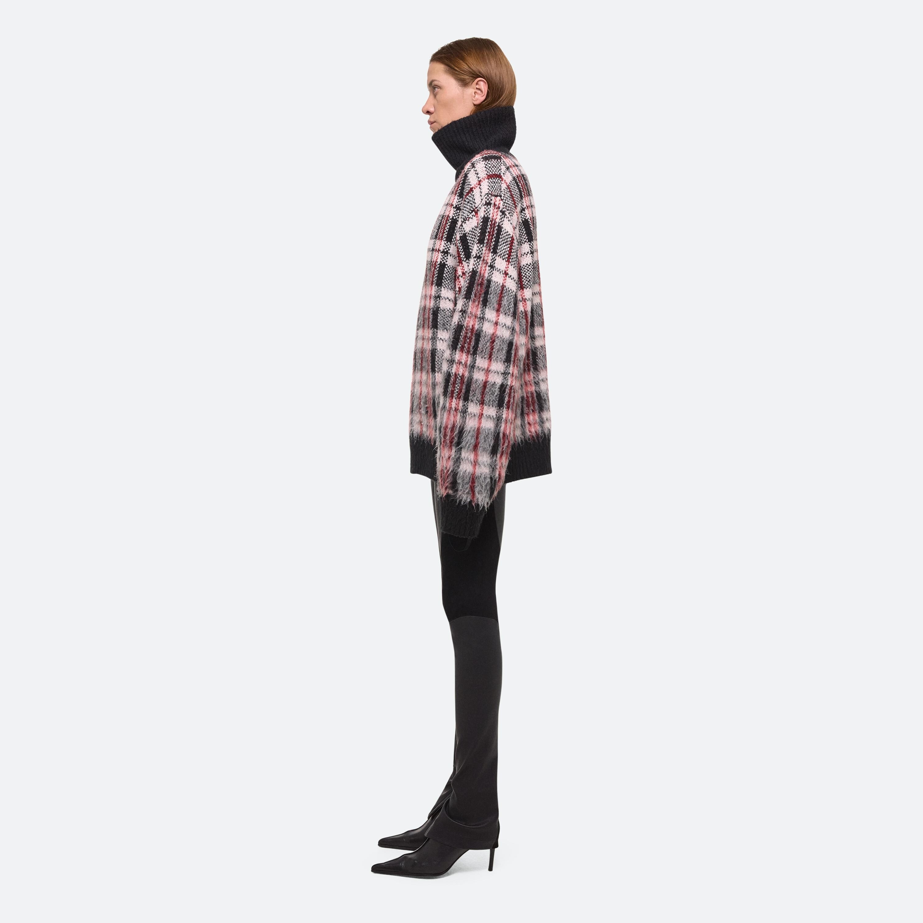 BRUSHED PLAID TURTLENECK SWEATER - 7