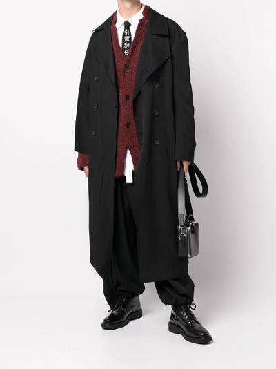 Yohji Yamamoto asymmetric-hem double-breasted coat outlook