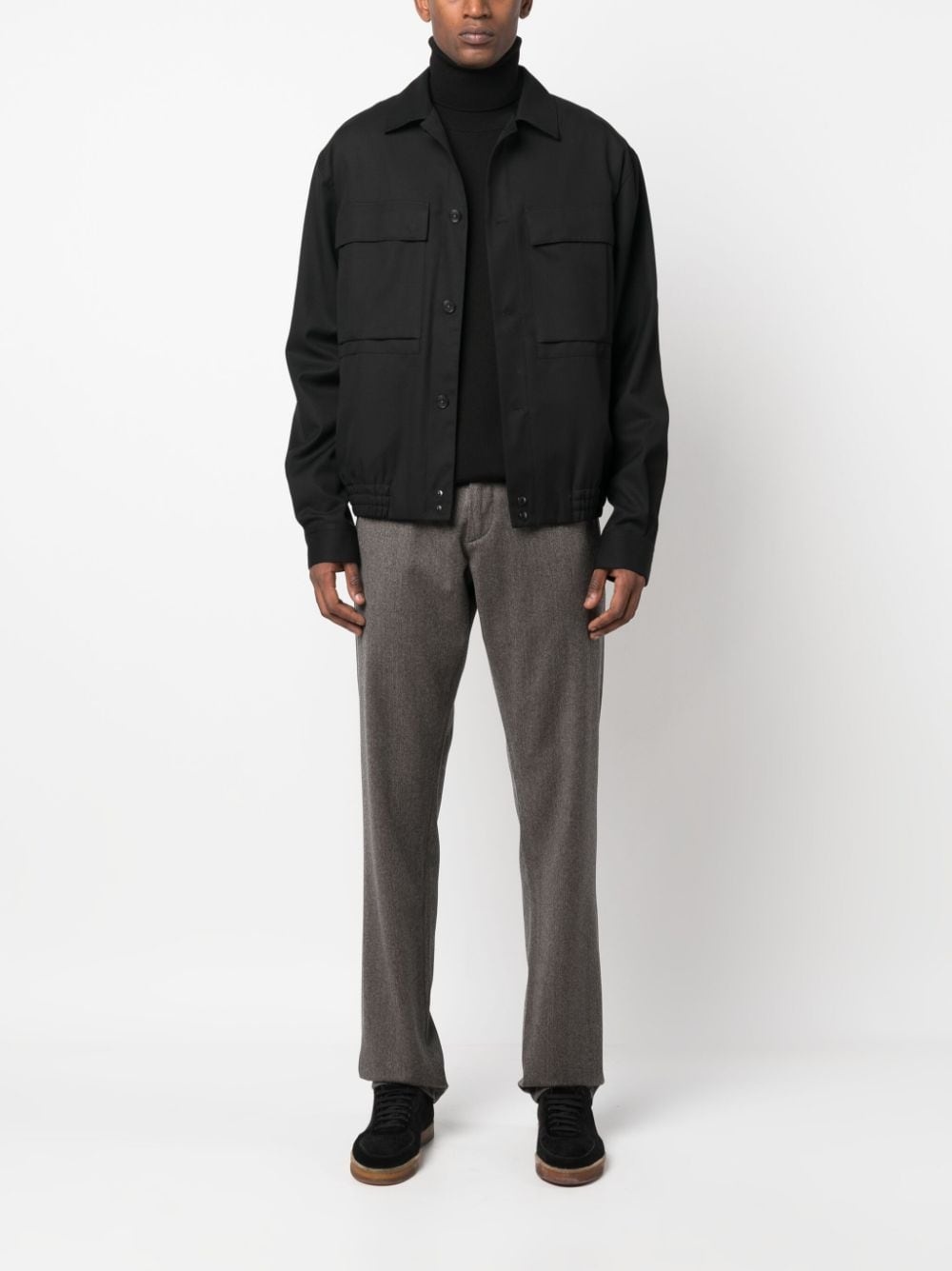 straight-leg wool trousers - 2