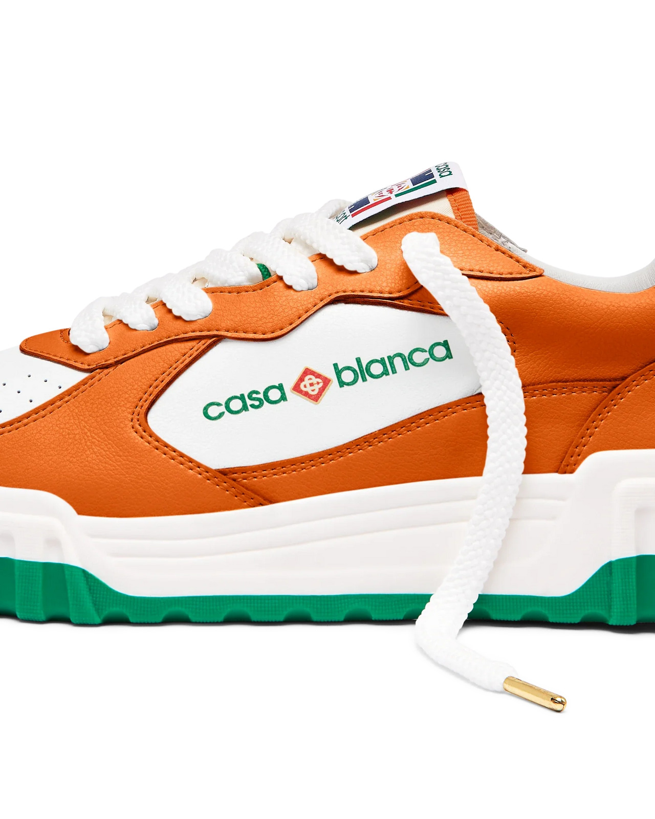Womens The Court Orange & White Sneaker - 11