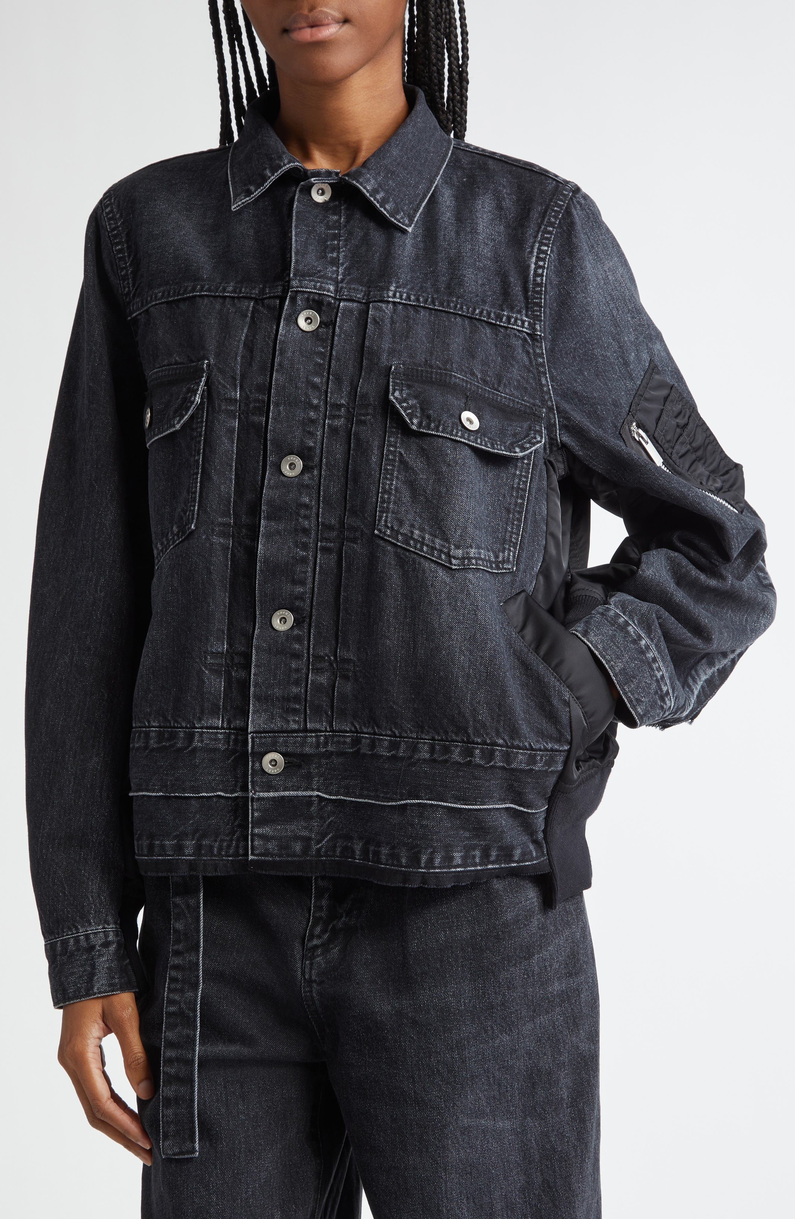 Denim & Nylon Twill Jacket - 5