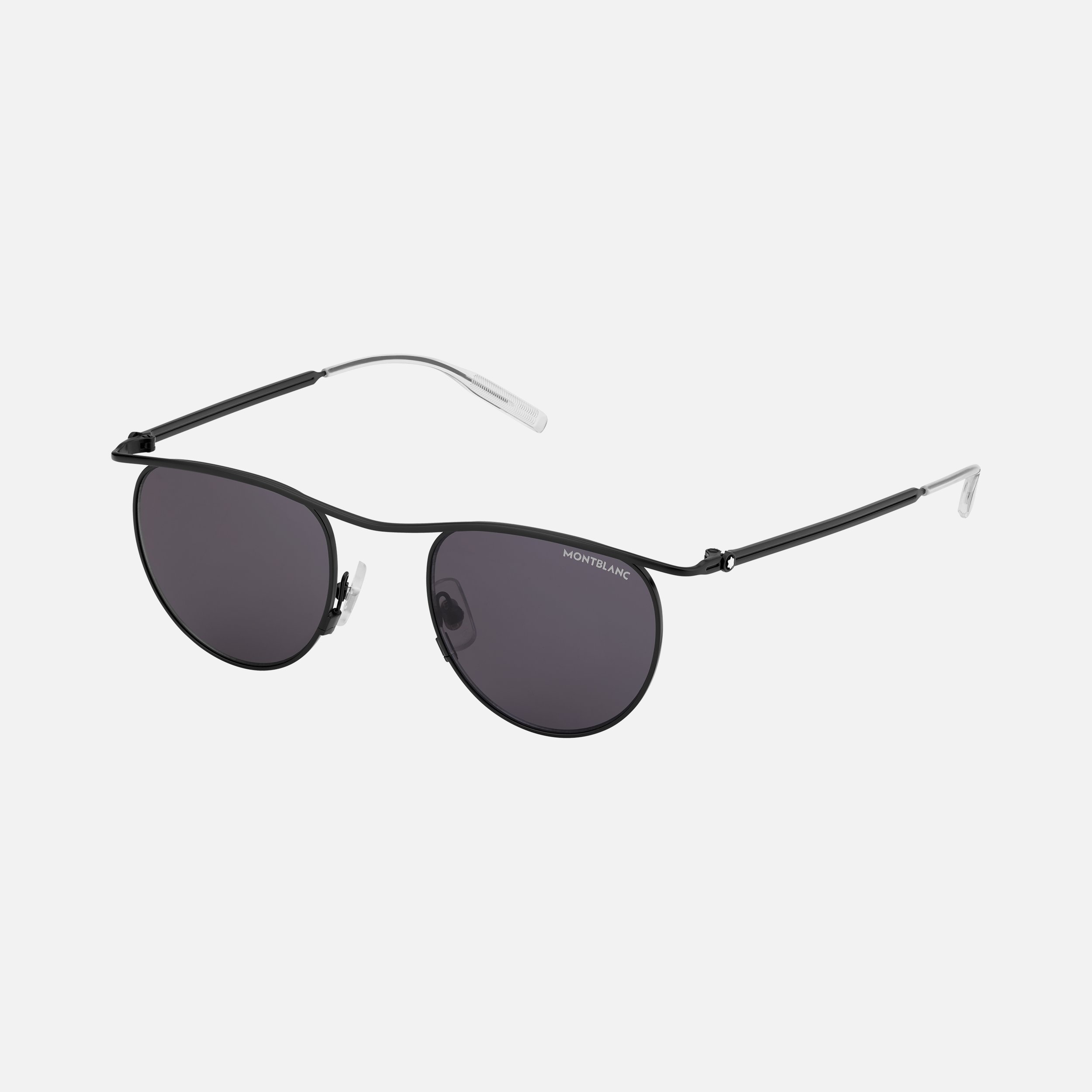 Round Sunglasses with Black-Colored Metal Frame - 1