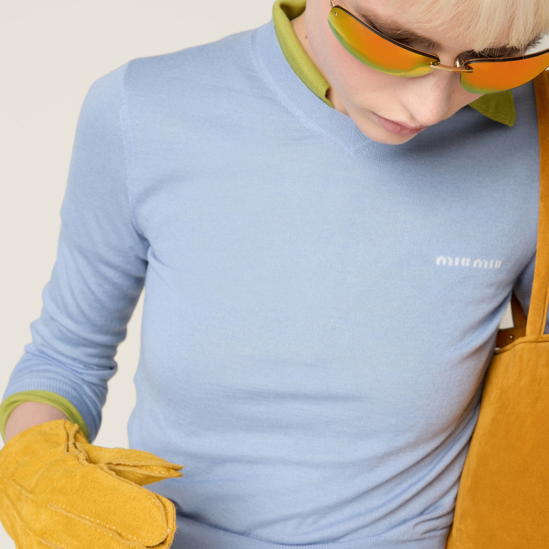 Silk and cashmere V-neck sweater 5