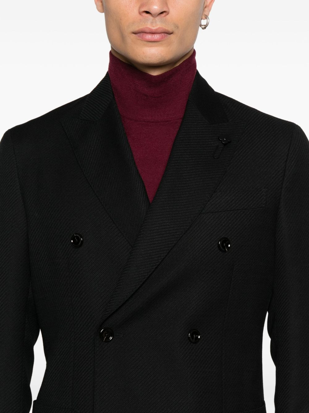double-breasted wool jacket - 5