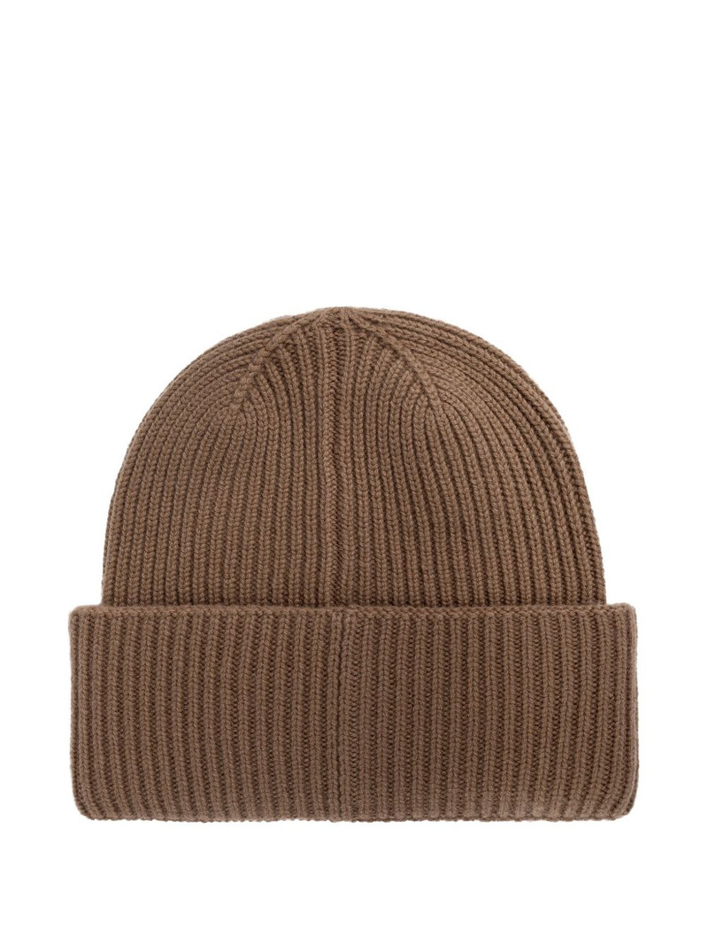 Max Mara Mmretina ribbed embroidered-initial beanie outlook