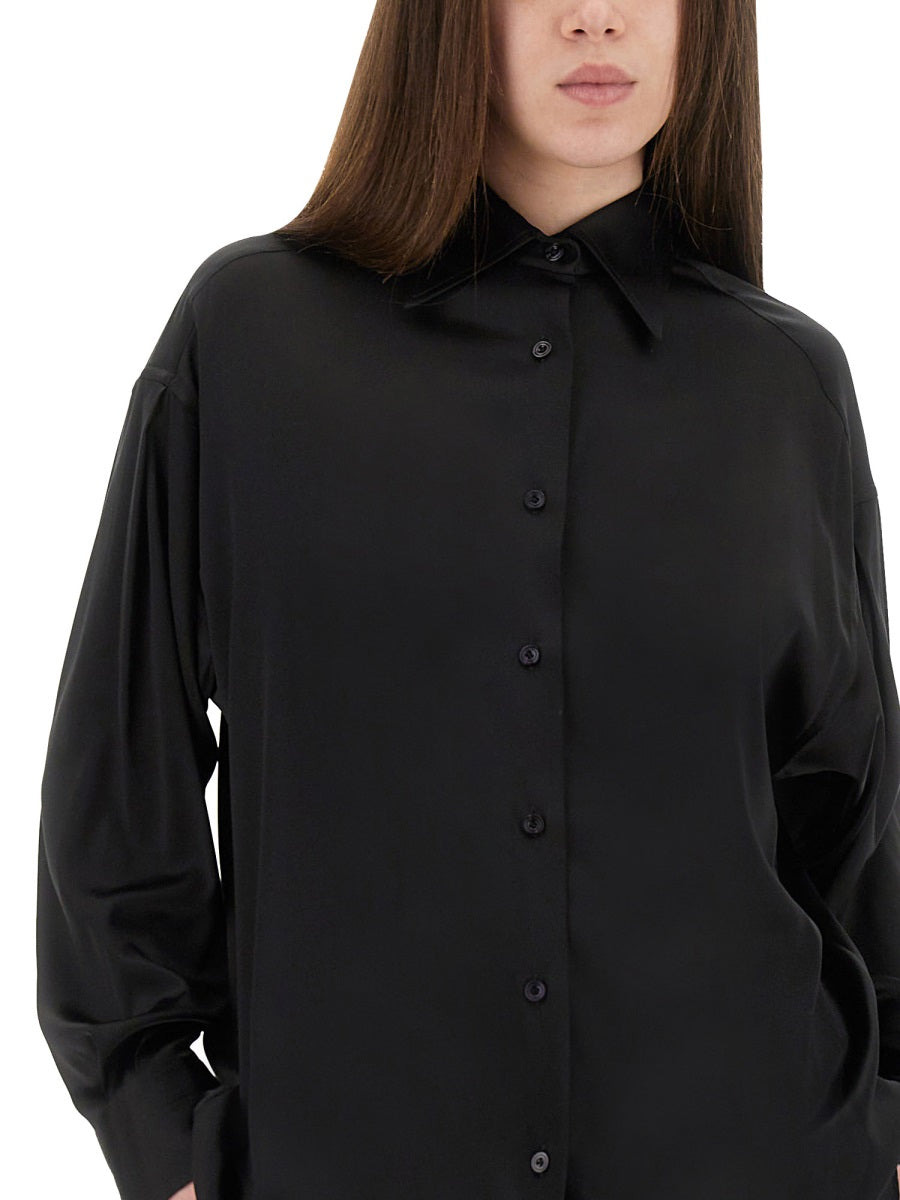 Stretch Silk Satin Shirt - 4