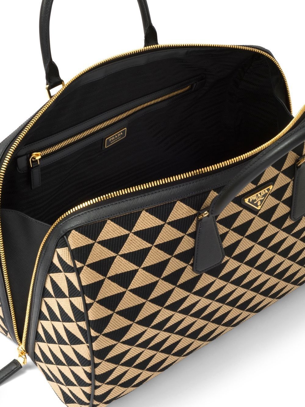 Symbole embroidered fabric travel bag - 5