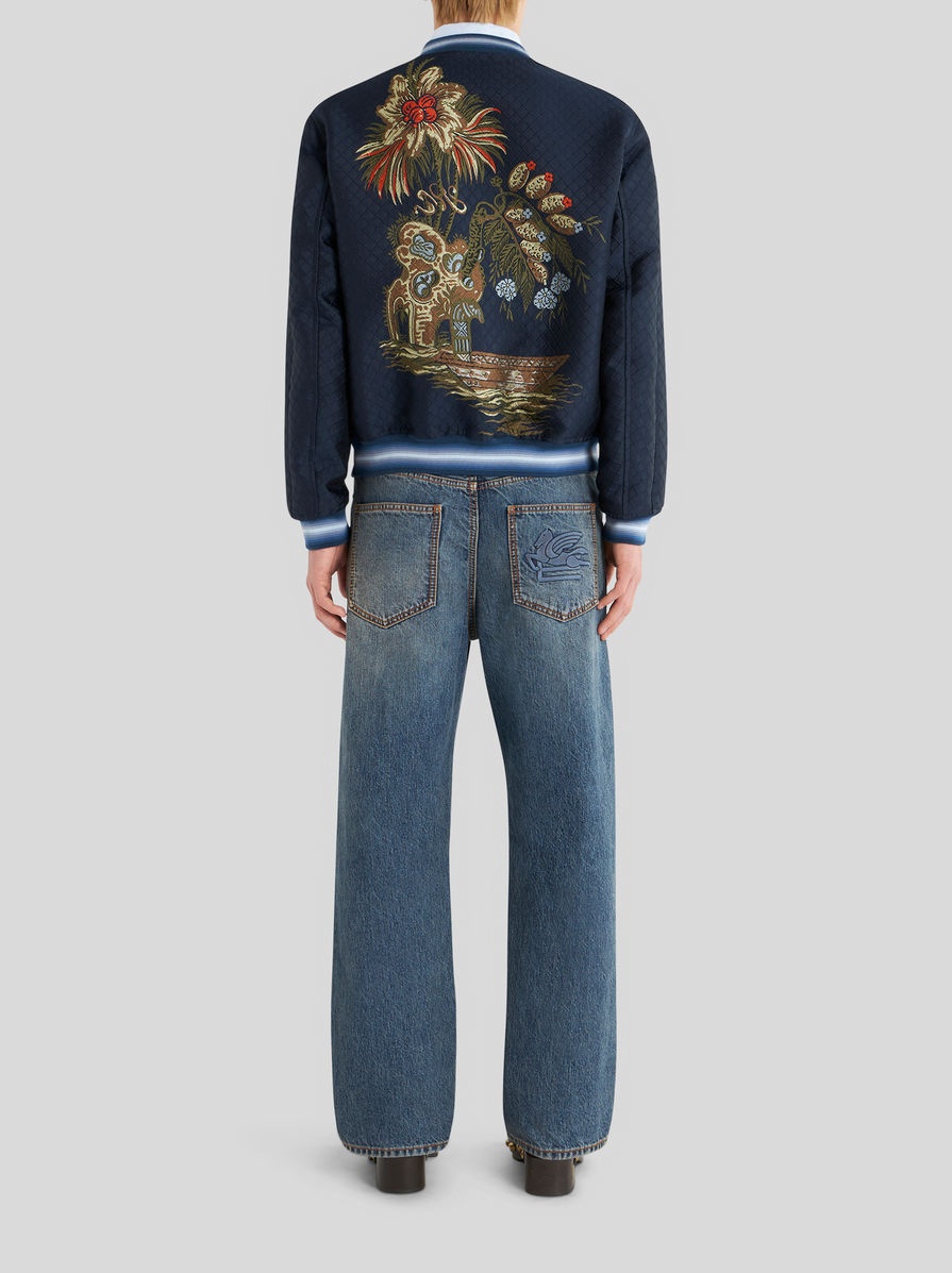 BOMBER JACKET WITH INTARSIA PATTERN - 4