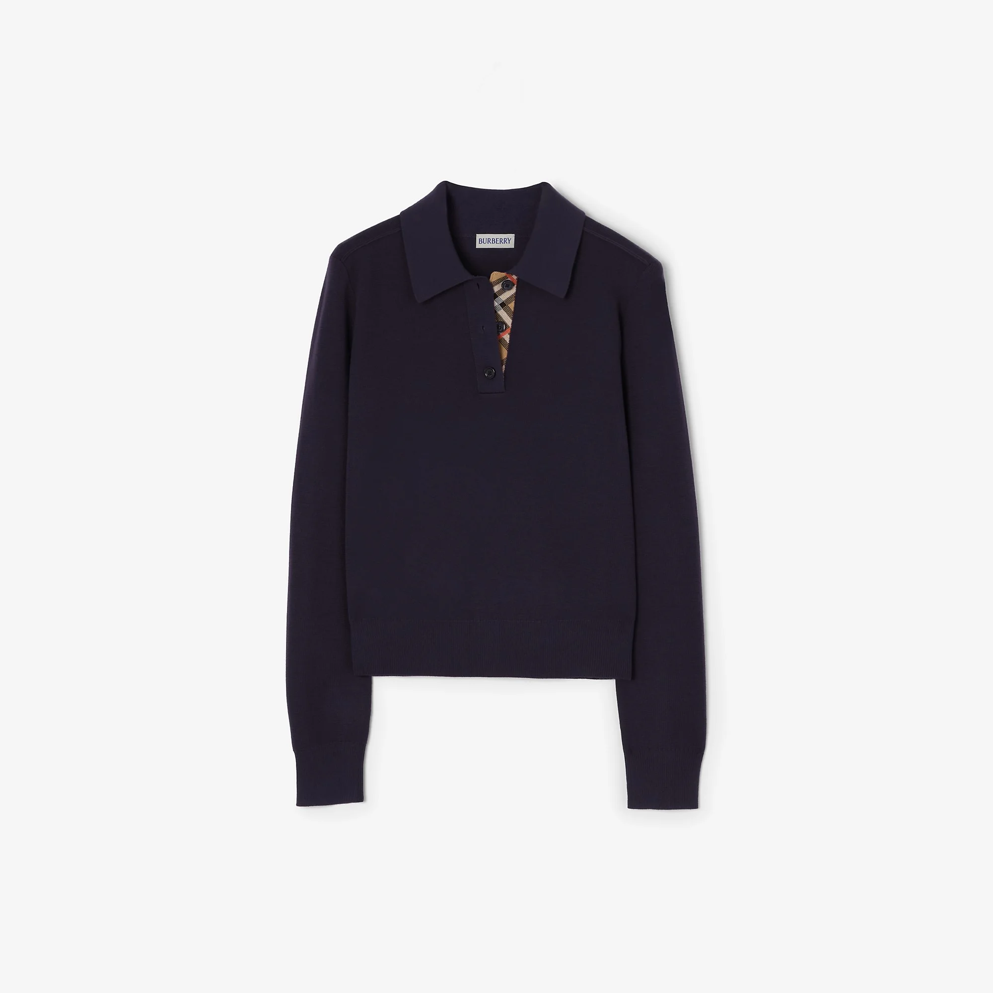 Long-sleeve Wool Polo Shirt - 1