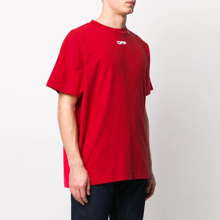 Off-White Painting Arrow Printing Short Sleeve Red OMAA038S201850042088 - 5