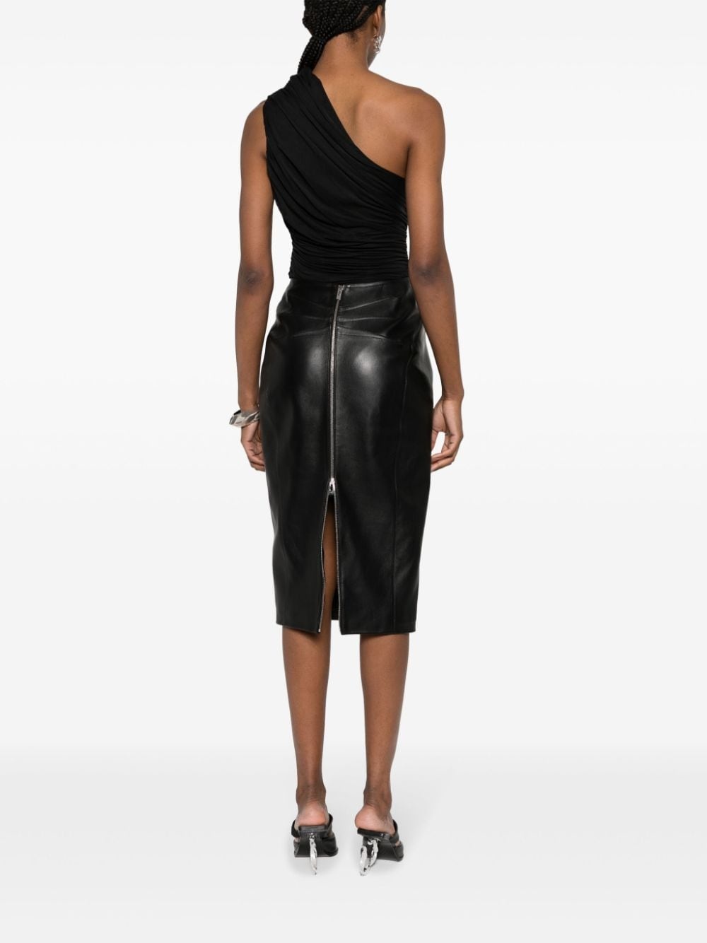 leather midi skirt - 2