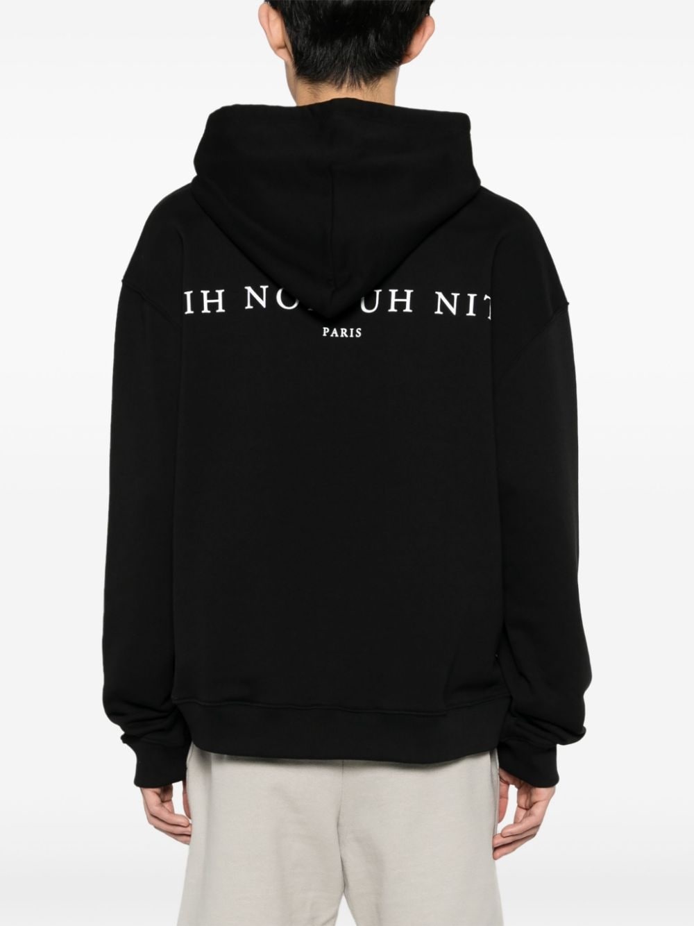 face-print cotton hoodie - 4