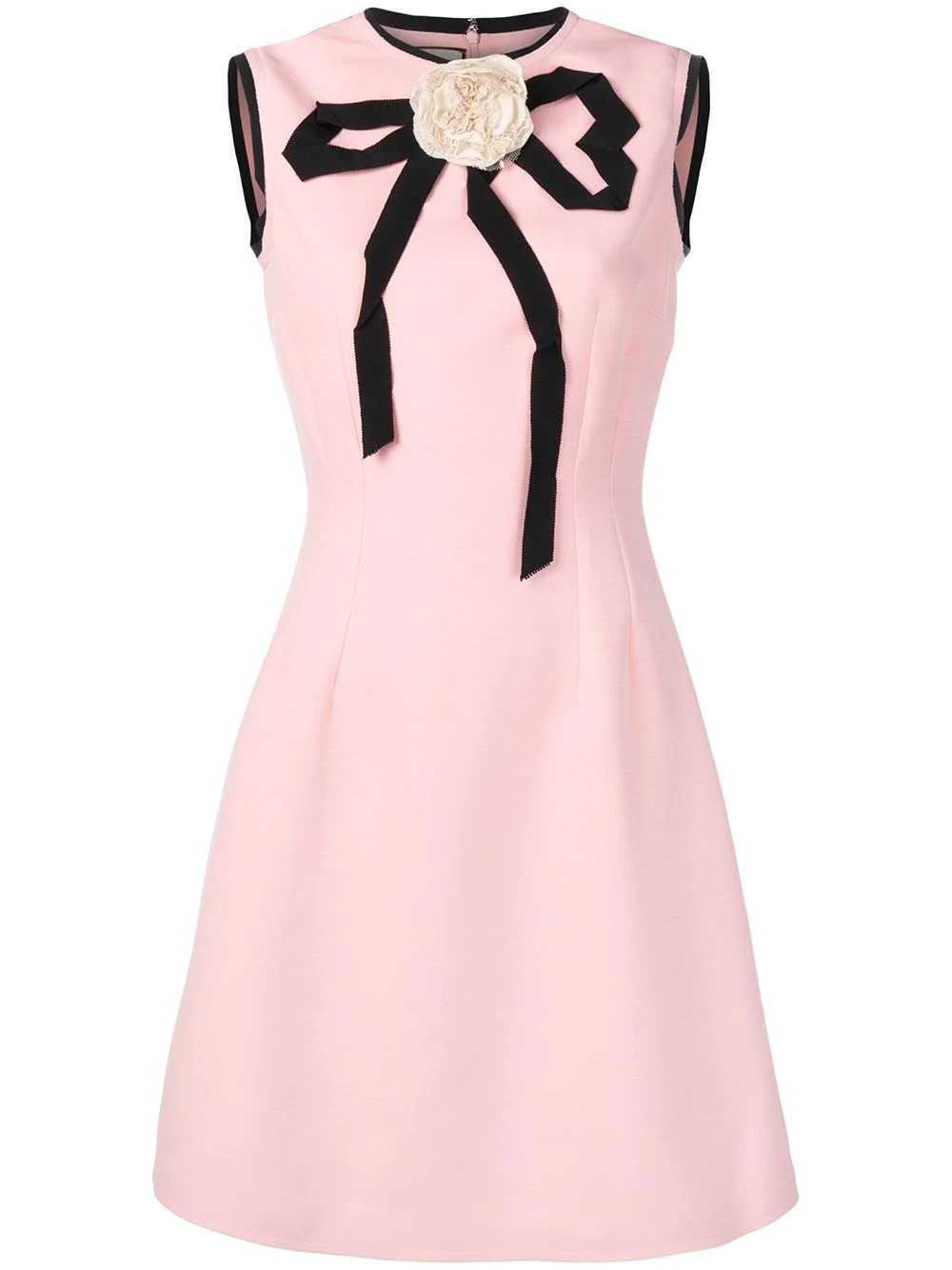 appliqué rose dress - 1