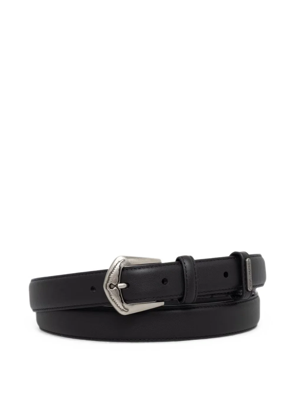 logo-embroidered leather belt - 1