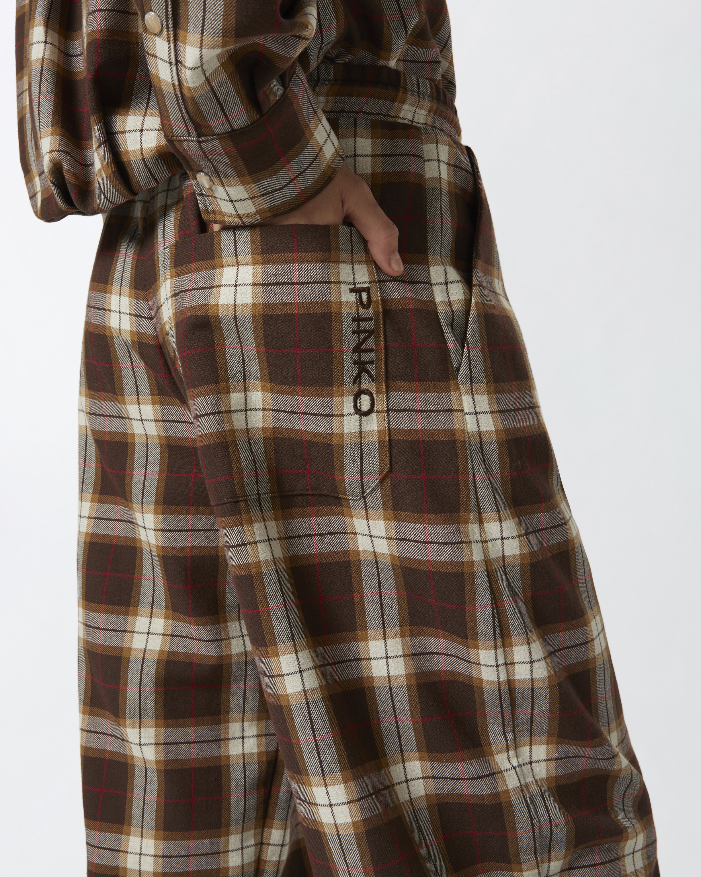 PLAID BALLOON TROUSERS - 5
