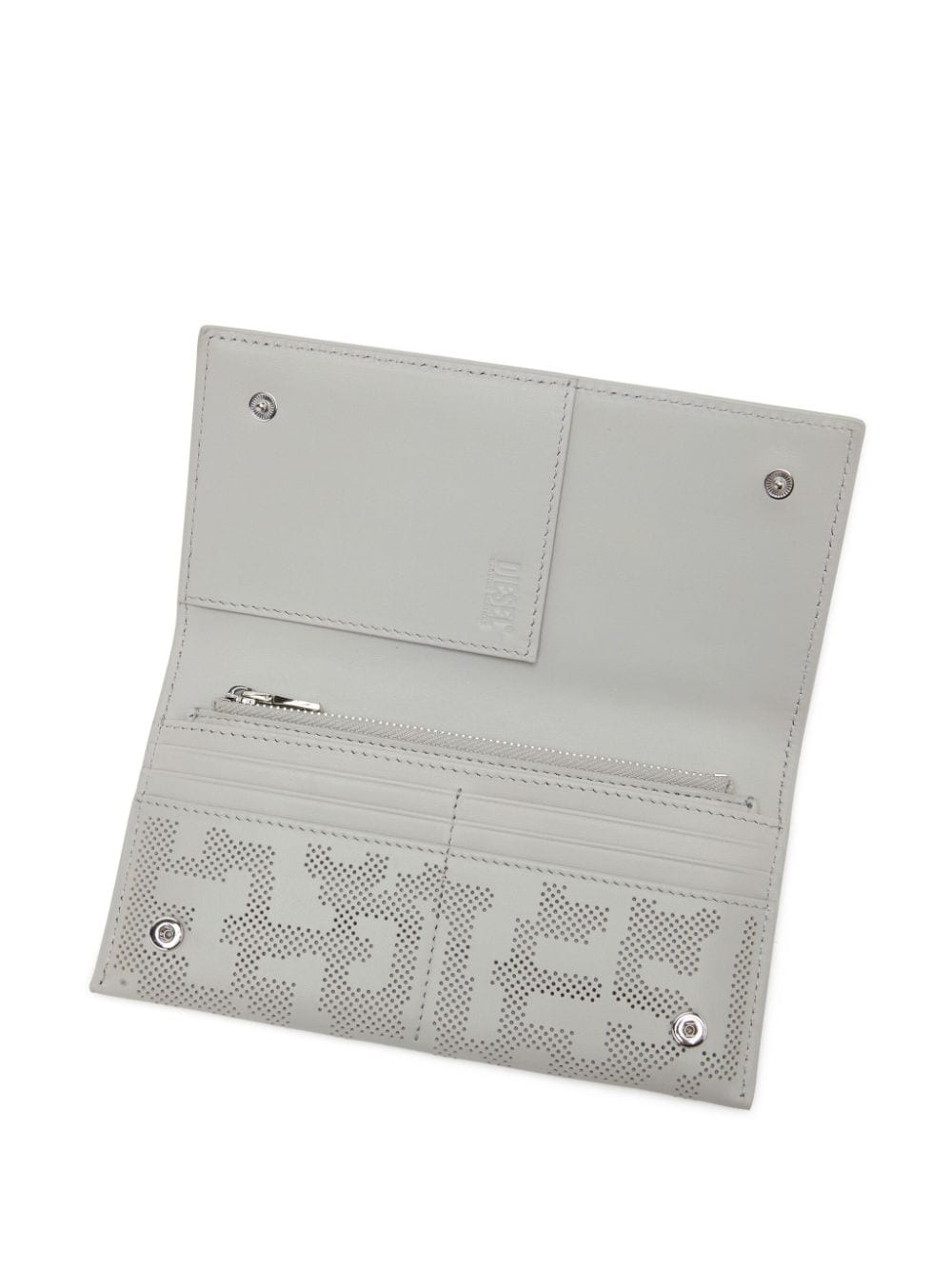 logo-perforated leather wallet - 4