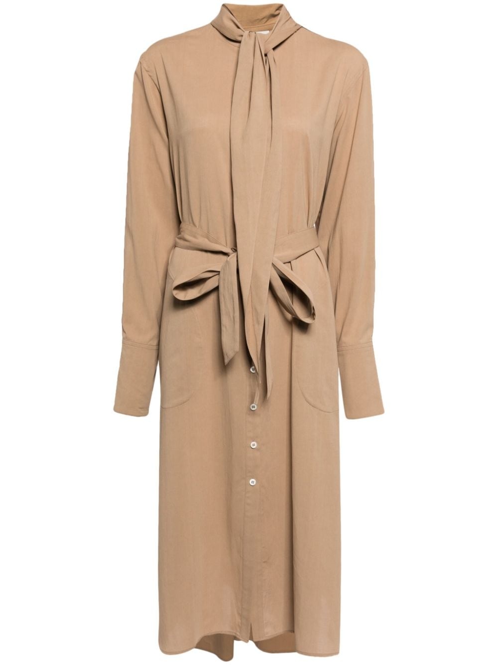 belted handkerchief shirtdress - 1