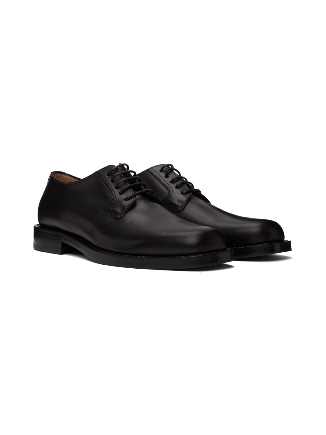 Black Leather Derbys - 4