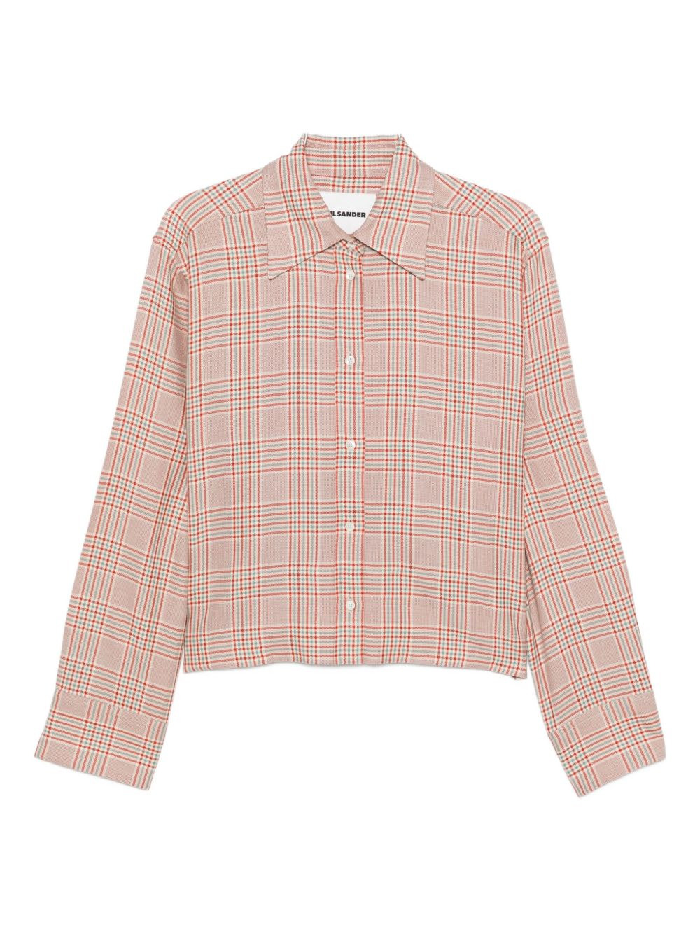 checked-pattern button-down shirt - 1