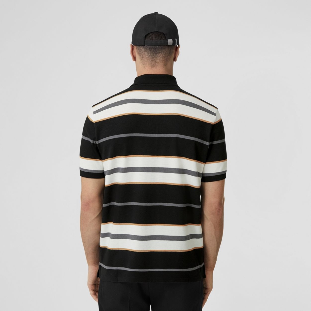 Striped Cotton Cashmere Polo Shirt - 4